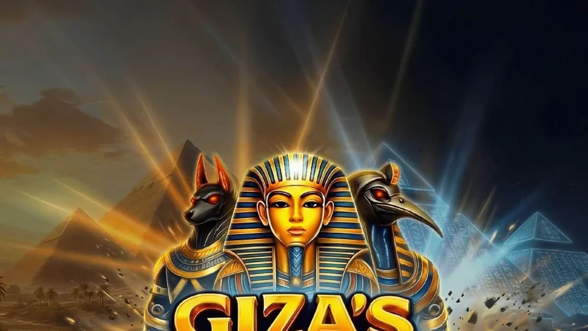Giza’s Portals স্লট গেমের প্রাচীন মিশরীয় থিম এবং পিরামিডের দৃশ্য