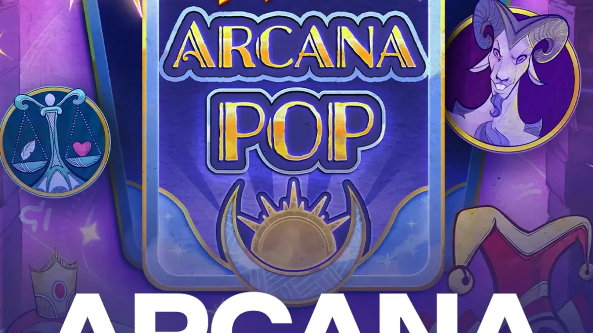 Arcana Pop স্লট গেমের রহস্যময় ট্যারোট থিমযুক্ত ইন্টারফেস